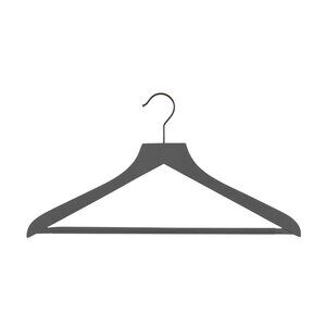 Container Store Wooden Shirt Hanger Ribbed Bar Grey Pkg/20
